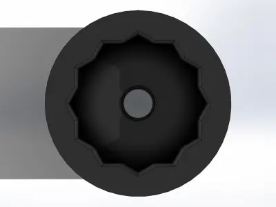 Soquete Estriado 32mm x 1-2 pol Striated Socket 3D model