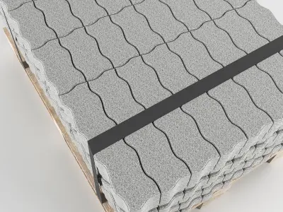 Brick S on pallet 3D model 3D model