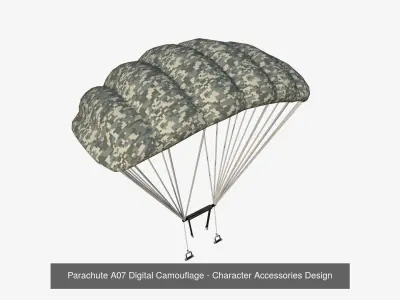 06 Parachute A Camouflage Collection - Character Accessories 3D Model Pack