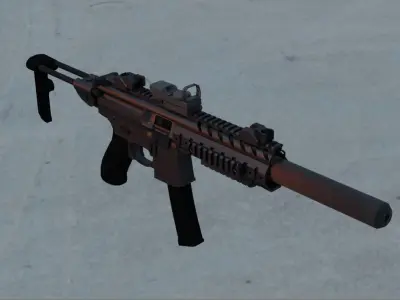 MPX Suppressed Low-poly 3D model