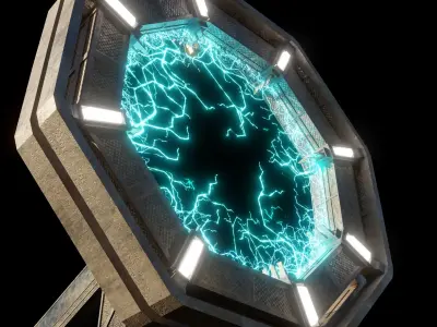 Worn Down Portal Free low-poly 3D model