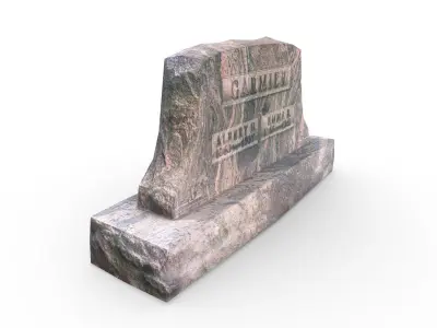 Gravestone Low-poly 3D model 9