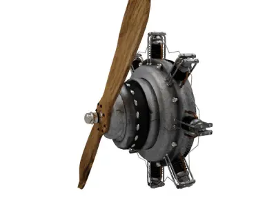 Propeller 4 steampunk wall sconce 3D model