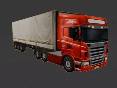  European Cargo Truck 8x4 Low-poly 3D model