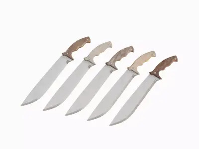 Machete Knife Set Low-poly 3D model
