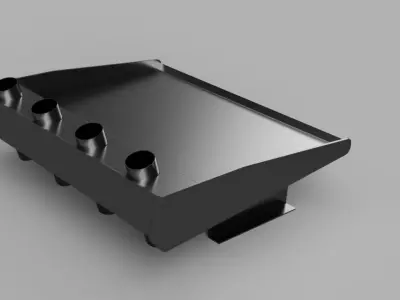 Aluminum Bait Board DIY 4 rod holder 600mm  3D model