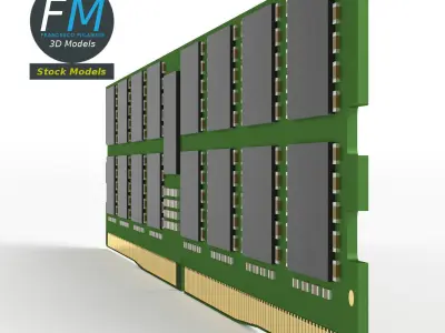 DDR5 RAM memory module 1 3D model