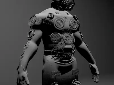Cyborg character fantasy 007 Free 3D model