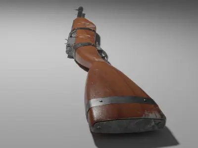 Post-Apocalyptic Rifle Low-poly 3D model