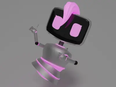 Female Robot Low-poly 3D model buy