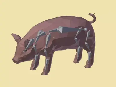 009 Pig Low-poly 3D model