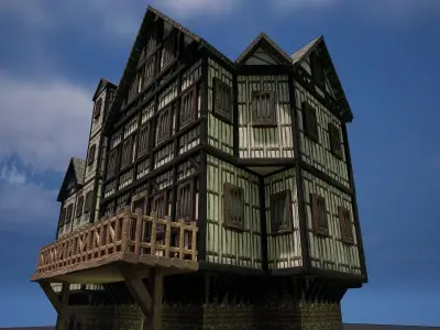 Fantasy Medieval Village Houses Highly Detailed 3D model
