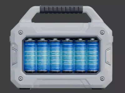 Futuristic Sci-Fi Portable Energy Generator 3D  Low-poly 3D model