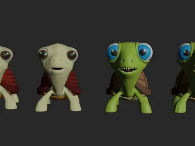 Cute Turtle Low-poly 3D model purchase
