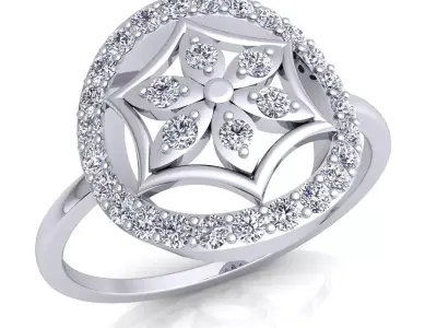 Fancy Woman Diamond Ring 21 3D print model