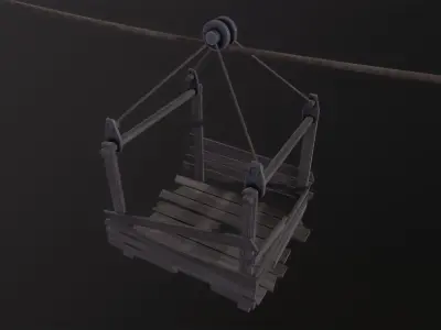 Rope way 3D Model Low-poly 3D model