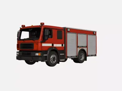 Realistic Fire Truck Detailed Emergency Vehicle 01 3D model