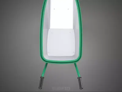 TWIN WHEEL TIRE WHEELBARROW TOOL GARDEN GREEN TRAY TROLLEY FARM 3D model