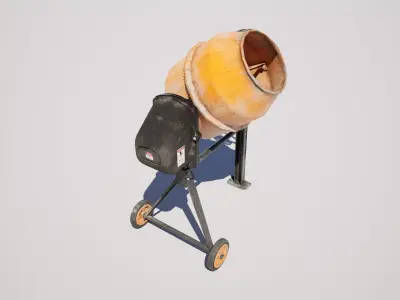 Concrete Cement Mixer Low-poly 3D model