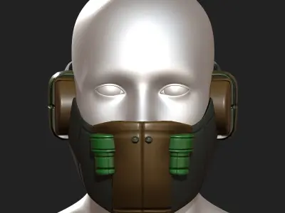 Gas mask respirator respirator military combat 3d  Low-poly 3D model