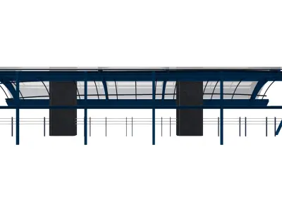 Industrial Shed Low-poly 3D model