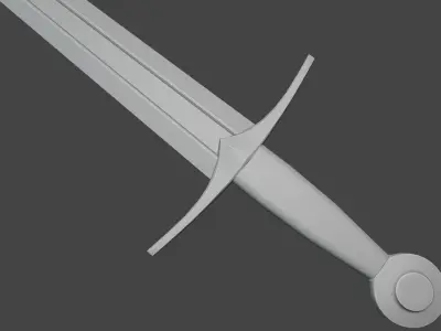 Medieval Sword Game-Ready 3D Model low poly Low-poly 3D model