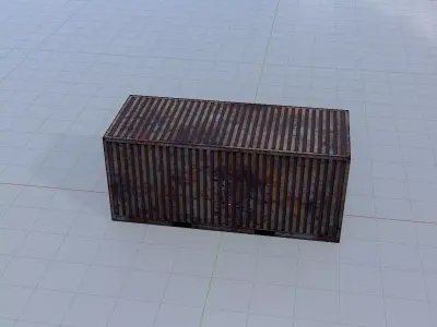 Rusty Freight-Container 20ft  Low-poly 3D model