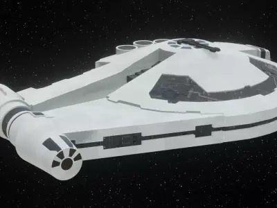 Spaceship - Imperial YT2400 Low Poly Low-poly 3D model