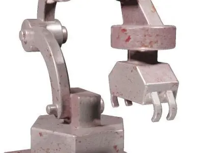 Metallic Robot Arm Low-poly 3D model