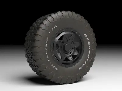 BF Goodrich offroad tyre Low-poly 3D model