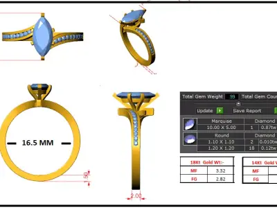 Solitaire ring 3D model purchase