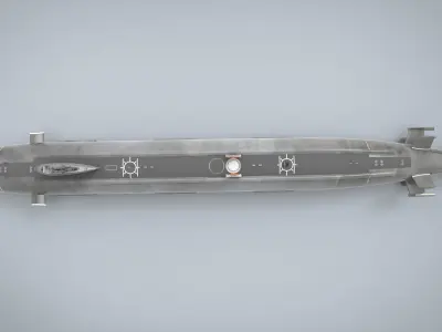 Submarine Nuclear Low-poly 3D model