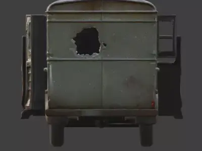 WWI Military Ambulance Wreckage 3d Low-poly 3D model