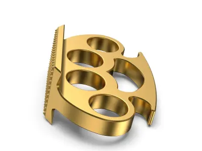 Hammered Brass knuckles 3D model