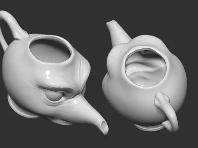Hatters Teapot - Toy model to print Part 01 Free 3D print model Free 3D print model