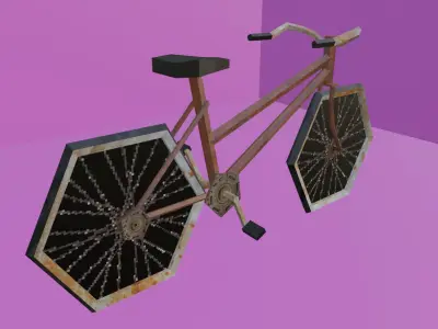 RUSTY BIKE - LOW POLY - PS1 RETRO STYLE Low-poly 3D model