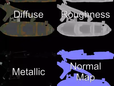 Camouflage Submarine model pack Low-poly 3D model
