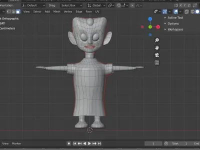 SIMPLE ALIEN  WITH TEXTURES  Free 3D model
