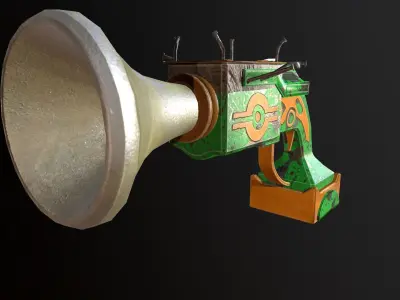 Trumpet Gun Low-poly 3D model