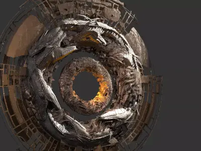 Sci fi Techno gate 1  3D model