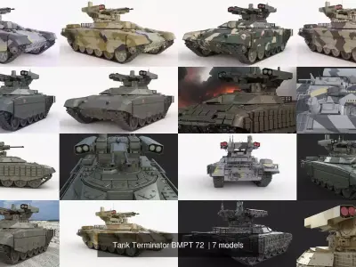 Tank Terminator BMPT 72  3D Model Pack