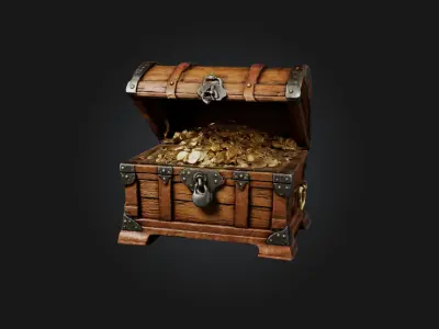 Realistic Treasure Chest Model Low-poly 3D model