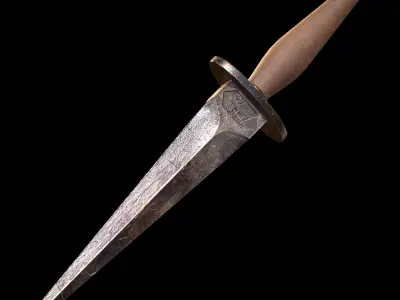 HIE Game Ready Dagger D171123 Free low-poly 3D model