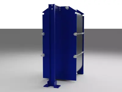 3D Industrial Plate Heat Exchanger PHE model 3D model