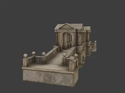 Historic Bridge Low-poly 3D model