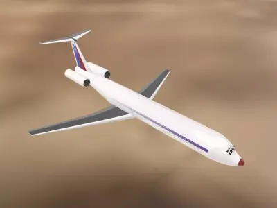 Fictional Twin Rear Engine JetlinerMD-80 Inspired series 3D model