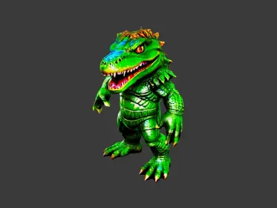 Crocodile Man Low-poly 3D model