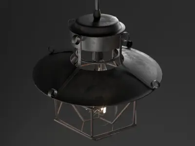 lamp 3D model industrial cage pendant light - industrial cage... 3D model