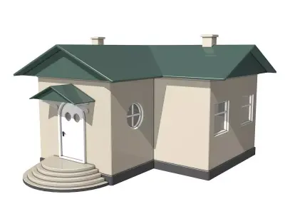 House with Green Roof 3D model