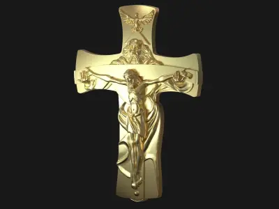 Jesus and god Cross   3D print model